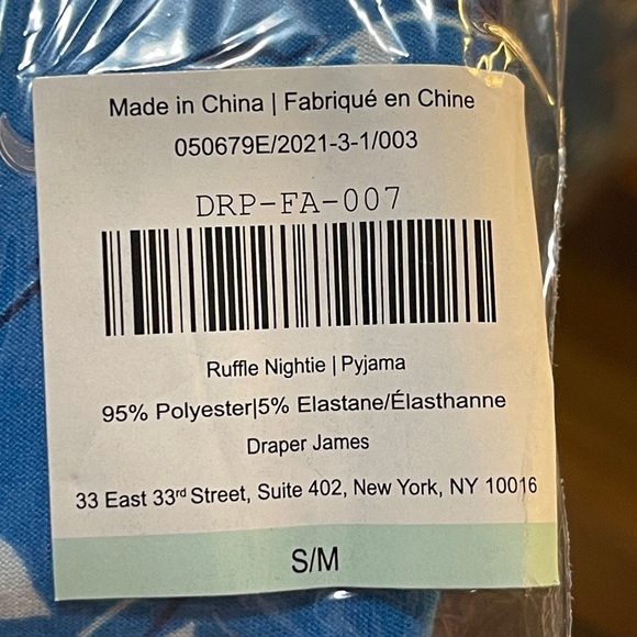 DRAPER JAMES Floral Ruffle Nightie Gown S/M - Picture 9 of 9